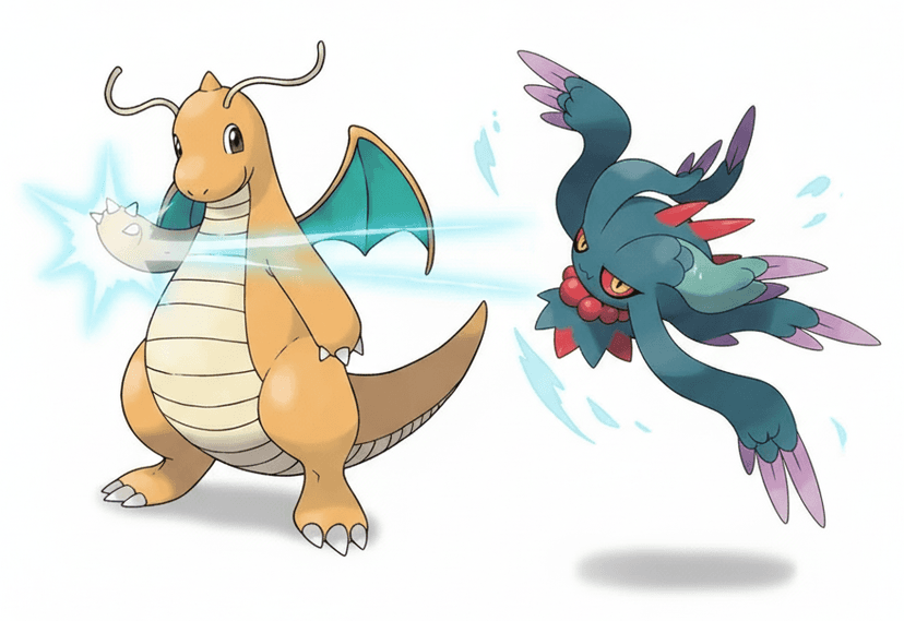 날개치는머리를 이기는 망나뇽 삽화